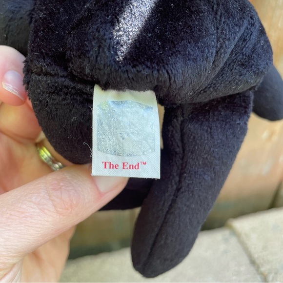 TY The End Beanie Baby Y2K 1999 Black‎ Plush Bear Toy Stuffed Animal - Picture 4 of 4
